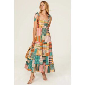 R-2. ALEMAIS Sloane Tiered Midi Dress AUS 10 US 6